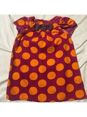 Vintage Osh Kosh B Gosh Orange Corduroy Dress Orange Polka Dot Purple